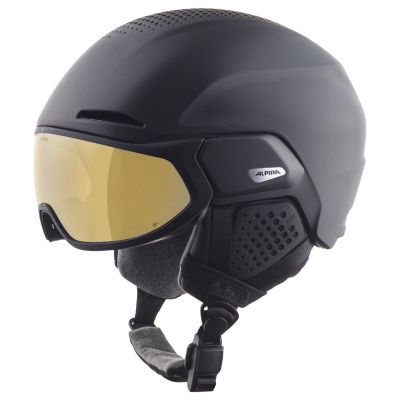 4. Kask zimowy ALPINA ALTO Q-Lite black matt (gold mirror) 55-59
