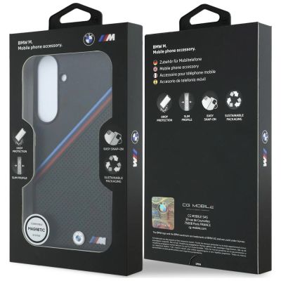 8. Etui BMW M Tricolor Metal Logo MagSafe na Samsung Galaxy S26 FE - czarne