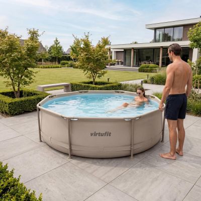 6. VIRTUFIT OKRĄGŁY BASEN 305 CM Z POMPĄ FILTRUJĄCĄ BEŻOWY