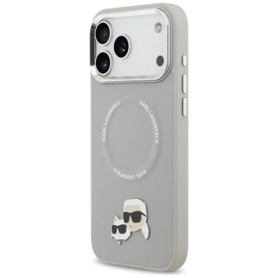 2. Etui Karl Lagerfeld Karl & Choupette Pins MagSafe do iPhone 17 Pro - szare