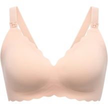 Momcozy YN46 (XL) | Jelly Strip – Bezszwowy Kwiatowy Biustonosz do Karmienia Push-up | Beżowy Floral