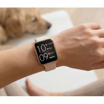 17. Smartwatch Gravity Różowe Złoto Pasek + Bransoleta GT44-2