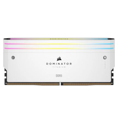 12. Zestaw pamięci DDR5 32GB PC 7000 CL34 Corsair, 2x16GB, Dominator T RGB White, sprzedaż detaliczna