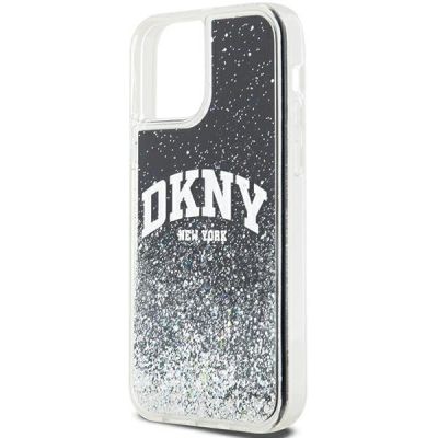 6. Etui DKNY Liquid Glitter Big Logo na iPhone 12 Pro/12 - czarne