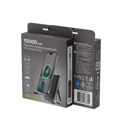 6. GEMBIRD BEZPRZEWODOWY POWERBANK MAGNETYCZNY 15 W ZE ZINTEGROWANĄ PODSTAWKĄ 10000 MAH, CZARNY