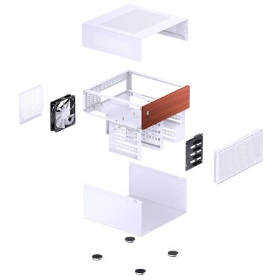 17. Jonsbo N4 WHITE zabezpieczenia & uchwyty komputerów Micro Tower Biały