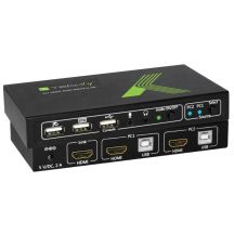 Techly 2x1 USB HDMI KVM Switch 4Kx2K IDATA KVM-HDMI2U przełącznik KVM Czarny