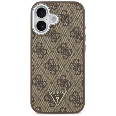 3. Etui Guess 4G Triangle Logo MagSafe na iPhone 17 - brązowe
