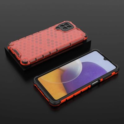 13. Honeycomb etui pancerny pokrowiec z żelową ramką Samsung Galaxy A22 4G czerwony