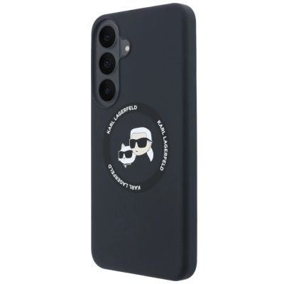 2. Etui Karl Lagerfeld Silicone Karl&Choupette Heads MagSafe na Samsung Galaxy S26 FE - czarne