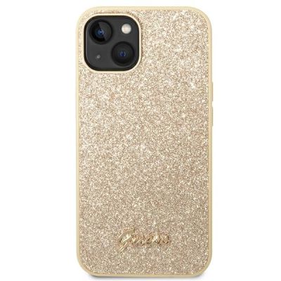 3. Guess GUHCP14SHGGSHD iPhone 14 6,1" złoty/gold hard case Glitter Script