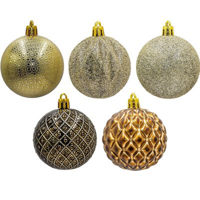 2. BOMBKA DEKORACYJNA PLASTIKOWA 6CM SET 35 SZT AMBER