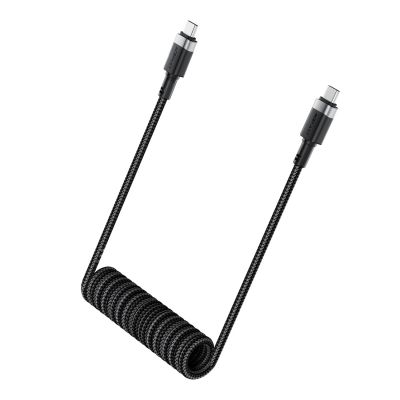4. Kabel Acefast C14-03 USB-C - USB-C sprężynowy 480Mb/s 3A 1.2m - czarny