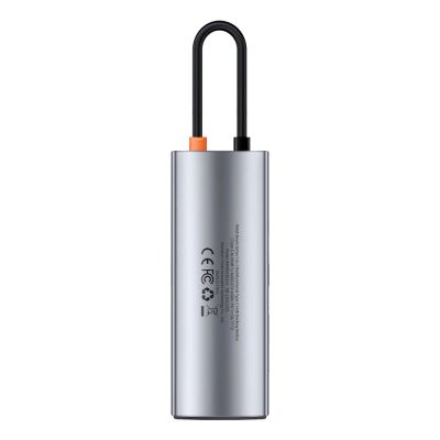 8. Baseus Metal Gleam Series multifunkcjonalny HUB USB 7w1 Typ C HDMI czytnik kart TF PD szary (WKWG020113)