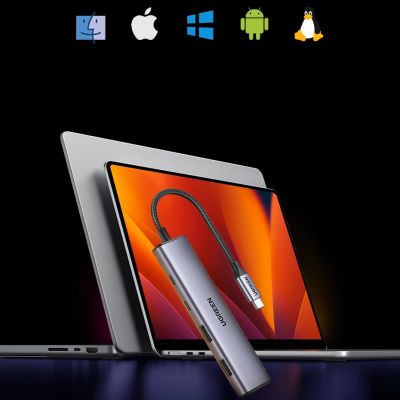 2. HUB USB-C - 2 x USB-A / 2 x USB-C 20 cm Ugreen CM473 - szary