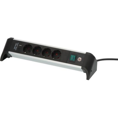 2. Listwa zasilająca Brennenstuhl Steckdosenleiste ALU-Office-Line 4gn. 1,8m USB