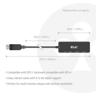 8. Adapter I/O DP do HDMI potrójny CSV-7330 CLUB3D