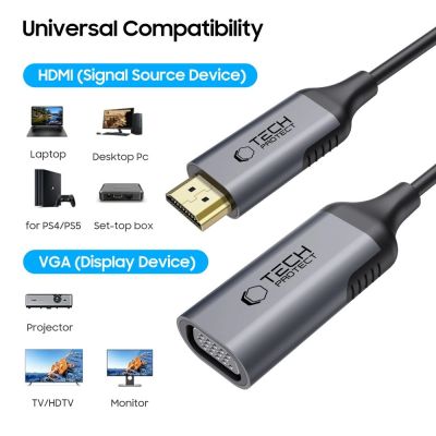 2. Adapter Tech-Protect UltraBoost HDMI / VGA FULL HD 60 Hz - czarny