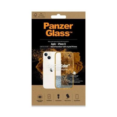 6. Etui PanzerGlass ClearCase antybakteryjne z certyfikatem Military Grade na iPhone 13 / 14 / 15 - przezroczysto-żółte