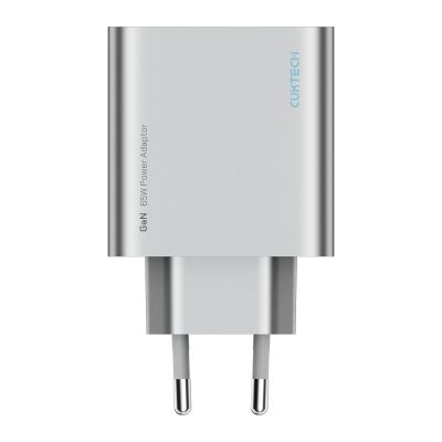 2. Ładowarka sieciowa Cuktech 65W GaN 2xUSB-C 1xUSB-A - szara