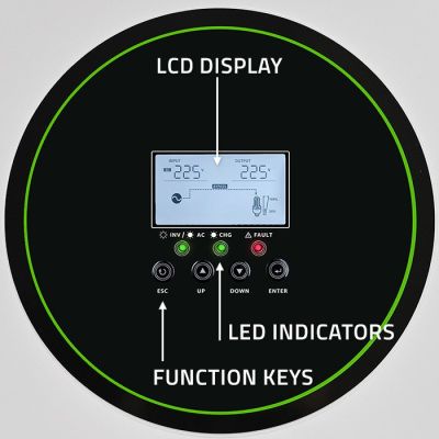 4. Qoltec Hybrydowy inwerter solarny Off-Grid 3500W | 100A | 24V | MPPT | BMS | opcja Wi-fi | Sinus | Power factor 1.0