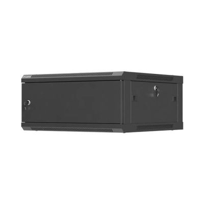 28. LANBERG SZAFA INSTALACYJNA RACK WISZĄCA 19" 4U 600X600 CZARNA DRZWI METALOWE (FLAT PACK)