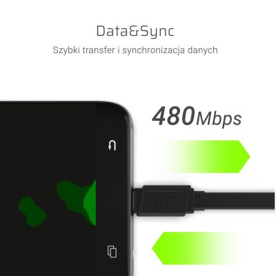 5. GREEN CELL KABEL USB - USB-C 25CM QUICK CHARGE 3.0