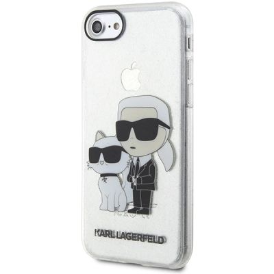 2. Etui Karl Lagerfeld Glitter Karl&Choupette na iPhone 7 / 8 / SE 2020 / SE 2022 - przezroczyste