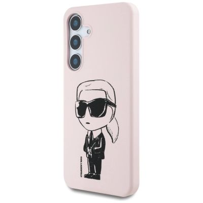 2. Etui Karl Lagerfeld Silicone Graffiti Ikonik Printed Logo MagSafe Samsung Galaxy S25 różowy