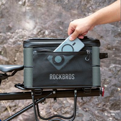 4. Torba rowerowa Rockbros A30 ROAD TO SKY składana na bagażnik 15-30 l - szara