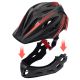 8. Kask rowerowy full-face Meteor Lupus S 48-52 cm czarny/czerwony