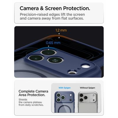 11. Etui Spigen Ultra Hybrid MagSafe na iPhone 18 Pro / 17 Pro - ciemnoniebieskie