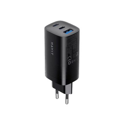 Ładowarka Havit UC20 EU USB-C+USB-C+USB-A (czarny)