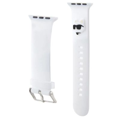 3. Pasek Karl Lagerfeld 3D Rubber Choupette Head na Apple Watch 42/44/45/49mm - biały