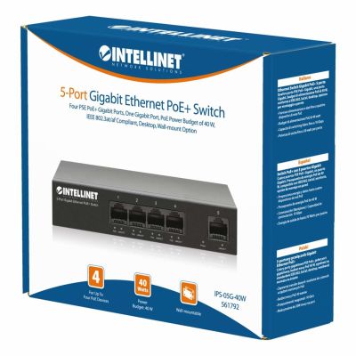 9. Intellinet 561792 przełącznik sieciowy Gigabit Ethernet (10/100/1000) Obsługa PoE Czarny