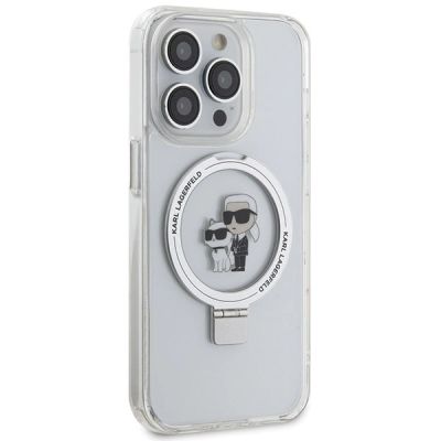 4. Etui Karl Lagerfeld Ring Stand Karl&Choupettte MagSafe na iPhone 13 Pro Max - białe