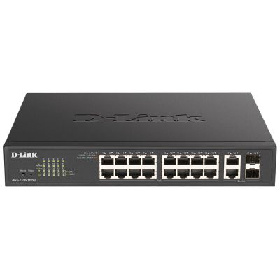 D-Link DGS-1100-18PV2 przełącznik sieciowy Zarządzany L2 Gigabit Ethernet (10/100/1000) Obsługa PoE 1U Czarny