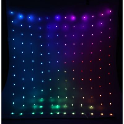 28. LAMPKI CHOINKOWE KURTYNA ŚWIETLNA ZEW/WEW 120 LED 300X60CM Z PILOTEM RGB KOLOR