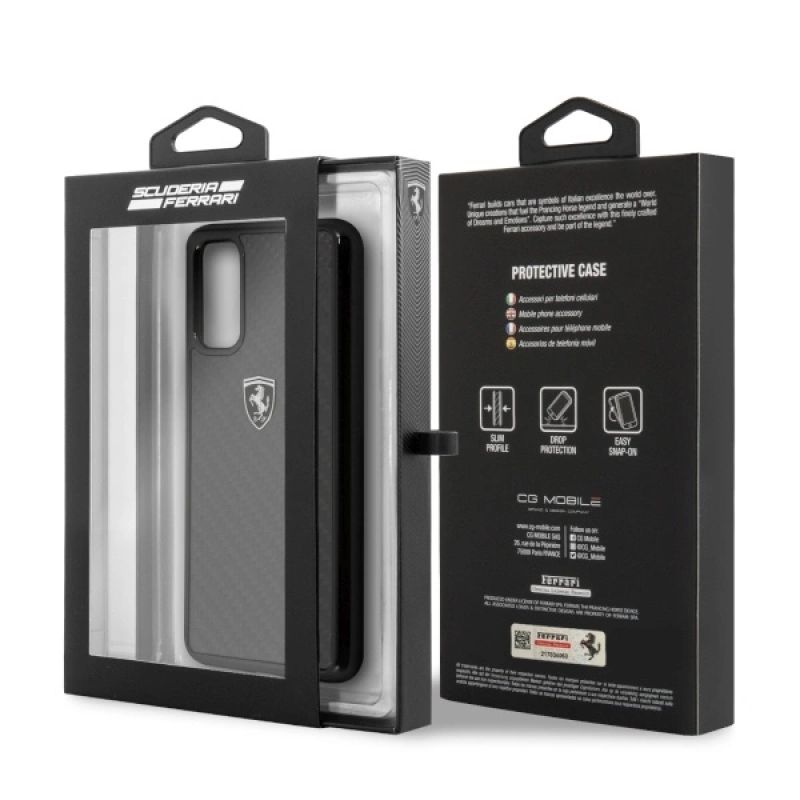 7. Etui Ferrari Carbon Heritage na Samsung Galaxy S20 - czarne