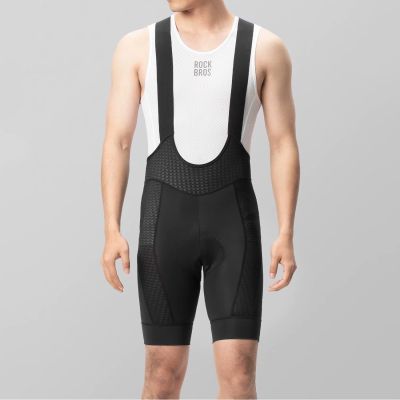 5. Spodenki rowerowe z szelkami Rockbros YDDK009 męskie krótkie z wkładką Rozmiar XL - czarne