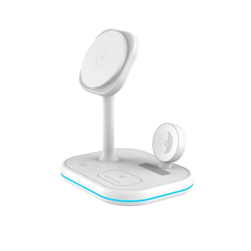 3. Ładowarka Tech-Protect QI15W-A27 indukcyjna 3w1 ze stojakiem z MagSafe na smartfon / Apple Watch / AirPods - biała