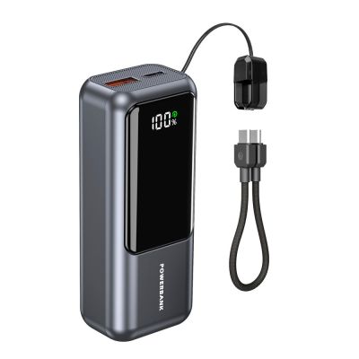 3. GEMBIRD POWERBANK O POJEMNOŚCI 10000MAH, WYŚWIETLACZ LCD, SZYBKIE ŁADOWANIE 20W, KOLOR SZARY