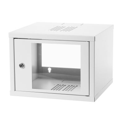 3. Szafka wisząca 19'' 4U 568x400 drzwi szklane RAL7035