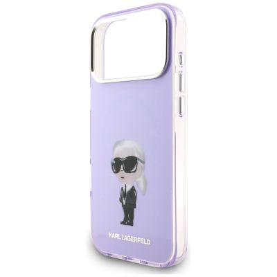6. Etui Karl Lagerfeld IML Aquarelle Karl & Choupette & Logo MagSafe na iPhone 17 Pro Max - fioletowe