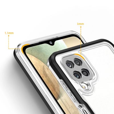 4. Clear 3in1 etui do Samsung Galaxy A22 4G żelowy pokrowiec z ramką czarny