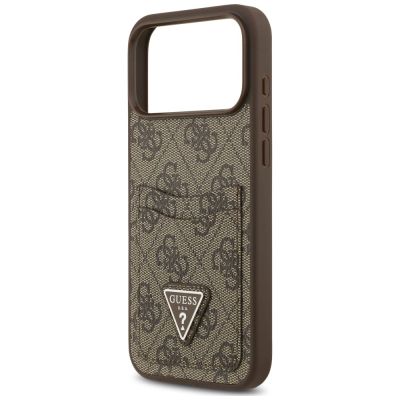 6. Etui Guess 4G nauble Card Triangle na iPhone 18 Pro Max / 17 Pro Max - brązowe