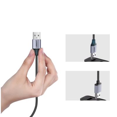 8. Kabel Ugreen US290 60146 USB-A / micro USB 2.4A 1m - szary