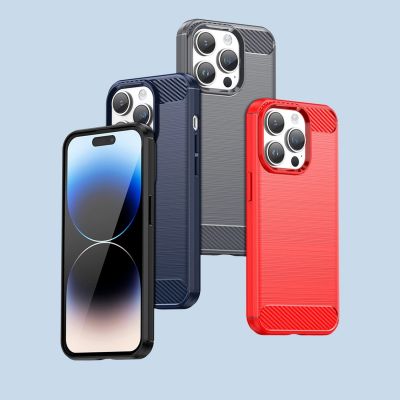 12. Carbon Case etui iPhone 14 Pro elastyczny żelowy pokrowiec na tył plecki czarny