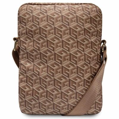3. Torba Guess GCube Stripes na tablet 10" - brązowa
