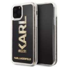 Etui Karl Lagerfeld Karl logo Glitter na iPhone 11 Pro - czarne